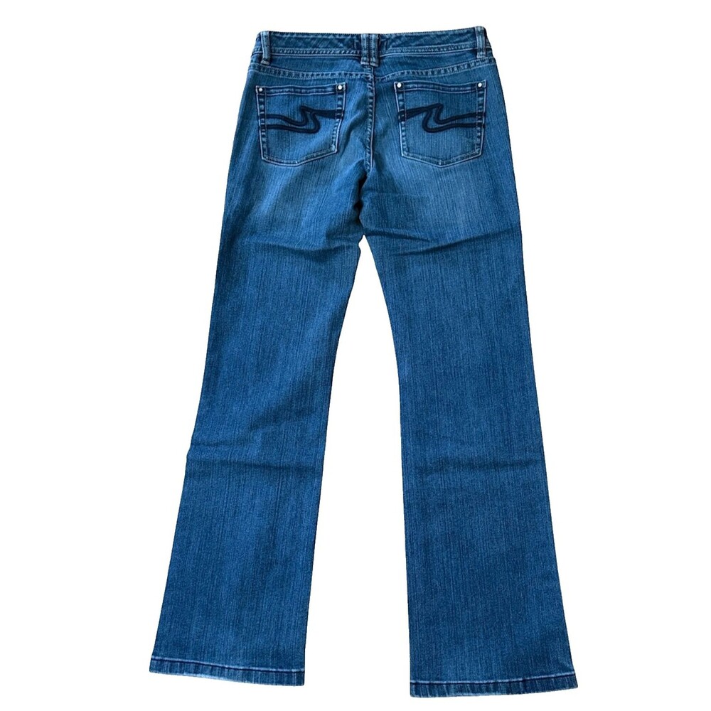 White House Black Market Jeans Bootcut Midrise Medium Wash Stretch Blanc 6 WHBM